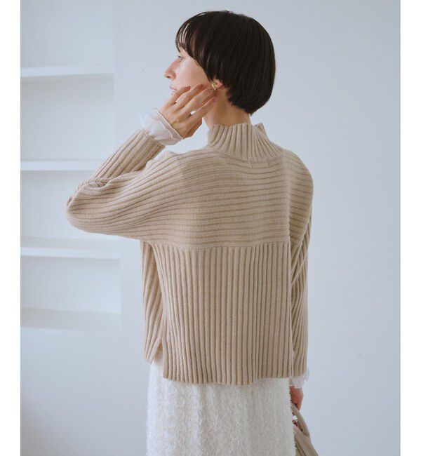 Rope&rsquo;Picnic「もちもちリブ切り替えニットプルオーバー/イージーケア・リンクコーデ」|ニット・セーター|