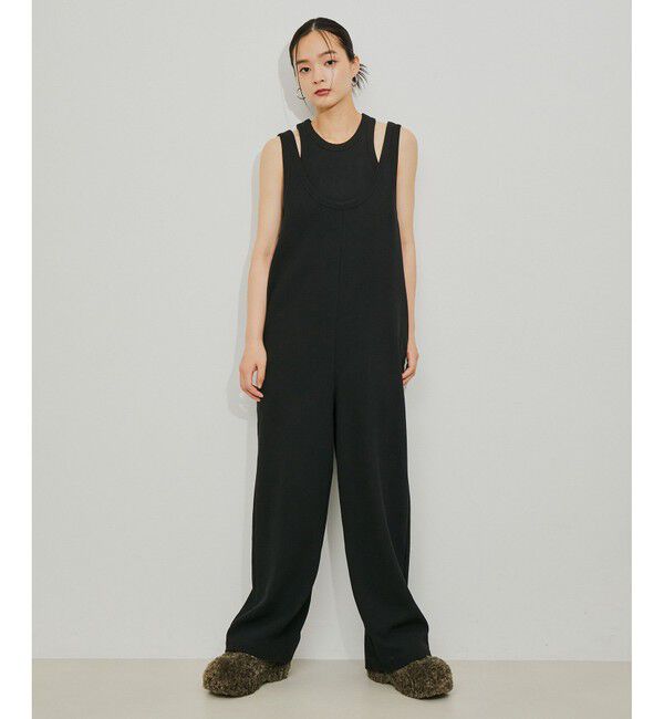 ADAM ET ROPE'「【サステナブル】Wフェイスジャージーセットロンパース」|オールインワン|