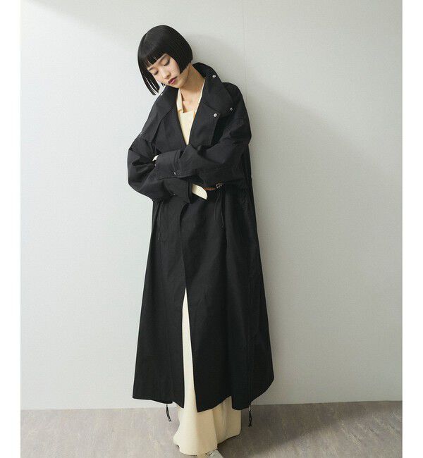 ADAM ET ROPE'「【WEB限定】・【サステナブル】スタンドカラーロングモッズコート」|ミリタリー・モッズコート|