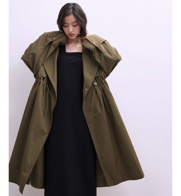 ADAM ET ROPE'「【WEB限定】・【サステナブル】スタンドカラーロングモッズコート」|ミリタリー・モッズコート|ブラウン系(24)