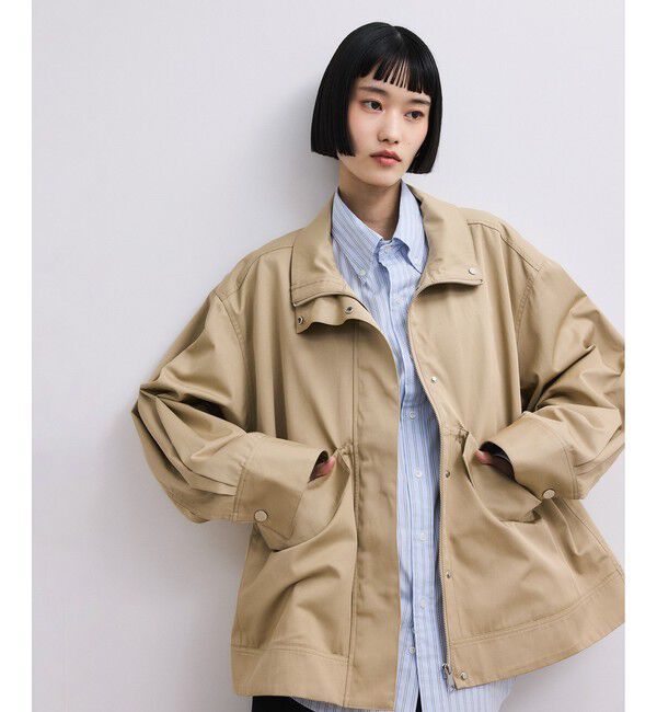 ADAM ET ROPE'「【WEB限定】スタンドネックドロストブルゾン/撥水」|ブルゾン・スタジャン|ベージュ系(28)