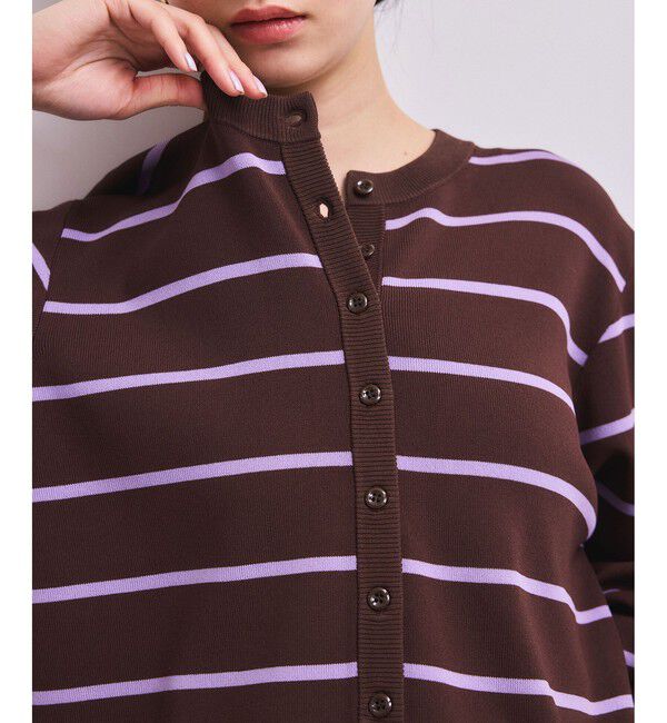 ADAM ET ROPE'「【WEB限定】バイカラーカーディガン/接触冷感」|カーディガン|