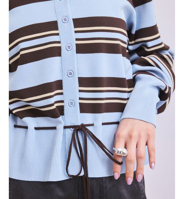 ADAM ET ROPE'「【WEB限定】バイカラーカーディガン/接触冷感」|カーディガン|