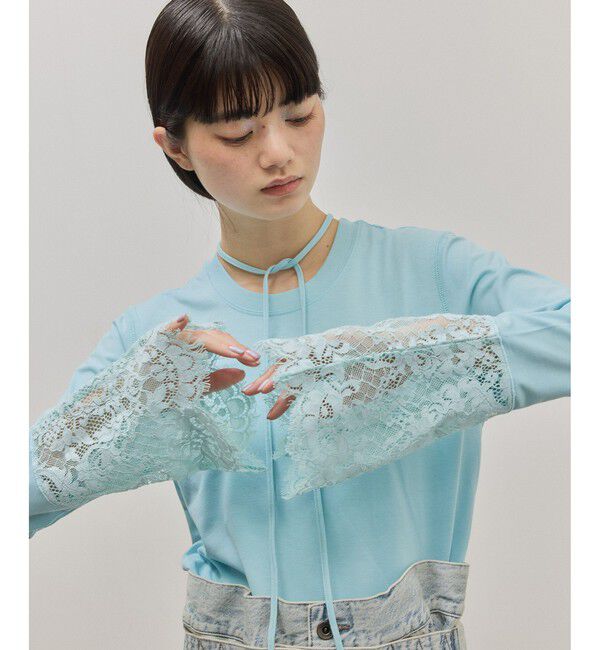 ADAM ET ROPE'「レースカフストップス」|Tシャツ・カットソー|