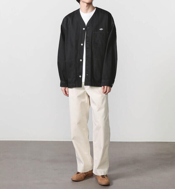 DANTON「DANTON | ドリル カラーレスジャケット MEN」|デニムジャケット|