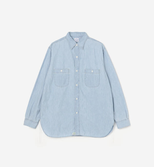  「orSlow | シャンブレー ワークシャツ MEN」|シャツ・ブラウス|BLUE系1