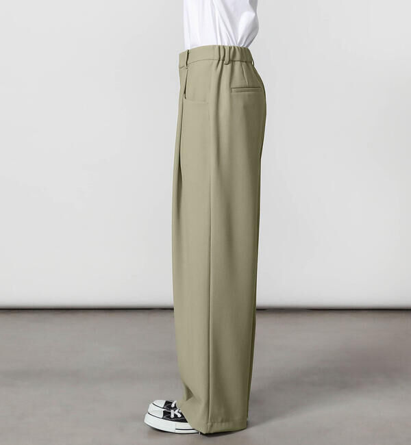 GYMPHLEX「Gymphlex | タック ワイドイージーパンツ WOMEN」|チノ|