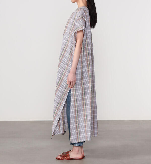  「INDIA INDUSTRY | マドラスチェック カフタンワンピース WOMEN」|シャツ・ブラウス|