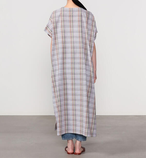  「INDIA INDUSTRY | マドラスチェック カフタンワンピース WOMEN」|シャツ・ブラウス|