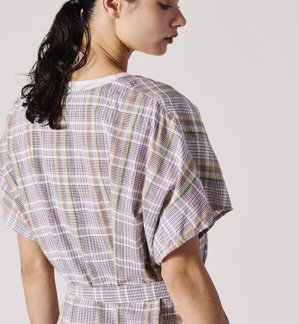  「INDIA INDUSTRY | マドラスチェック カフタンワンピース WOMEN」|シャツ・ブラウス|