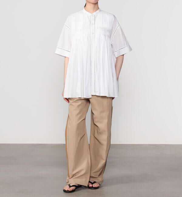  「INDIA INDUSTRY | コットンポプリン ピンタックシャツ WOMEN」|シャツ・ブラウス|