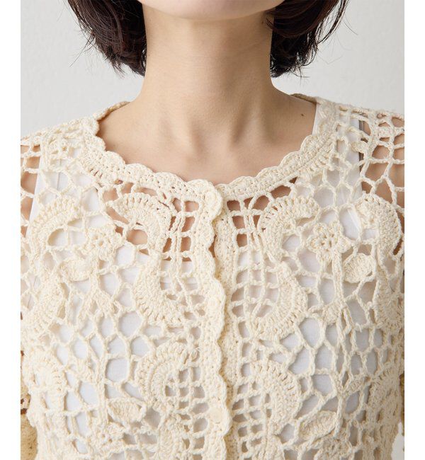 THE PAUSE「【THE PAUSE】クロシェニットカーディガン」|ニット・セーター|