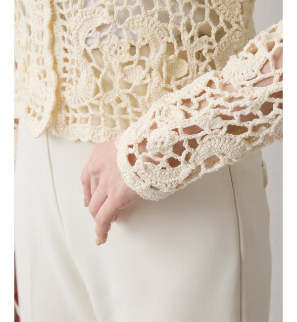 THE PAUSE「【THE PAUSE】クロシェニットカーディガン」|ニット・セーター|