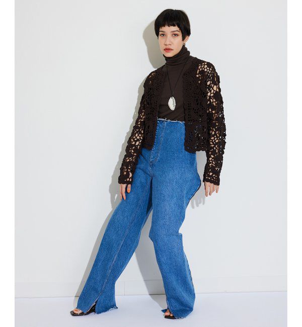 THE PAUSE「【THE PAUSE】クロシェニットカーディガン」|ニット・セーター|