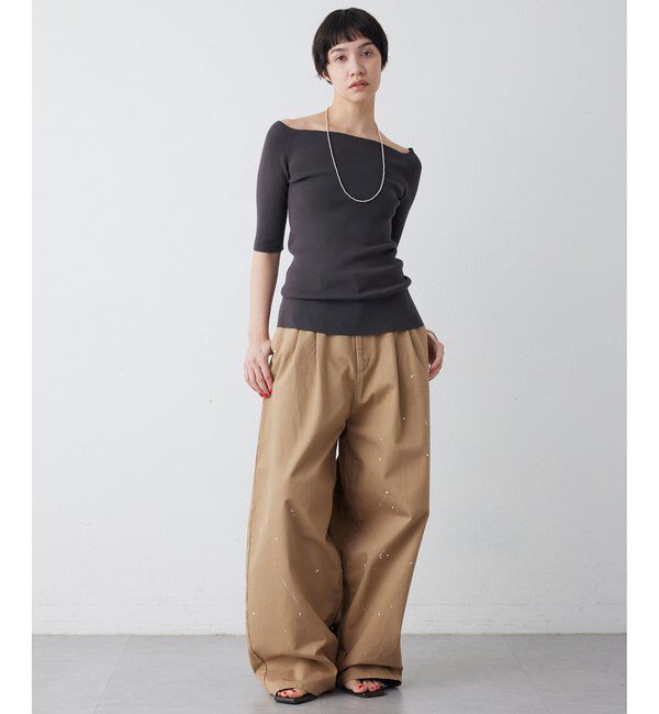 THE PAUSE「【THE PAUSE】オフショルハーフスリーブプルオーバー」|ニット・セーター|