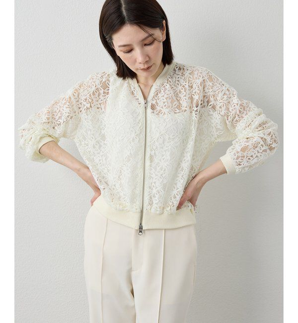  「【Drawing Numbers】レースブルゾン」|シャツ・ブラウス|
