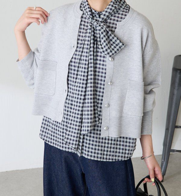  「スキッパースウェットライクカーディガン」|ニット・セーター|