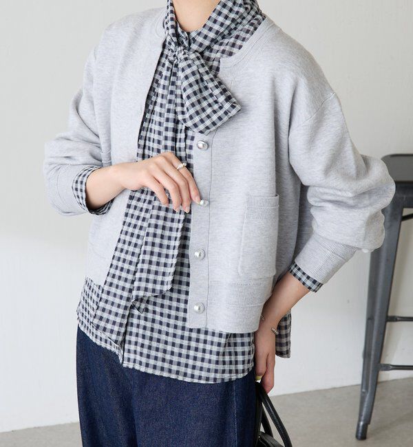  「スキッパースウェットライクカーディガン」|ニット・セーター|
