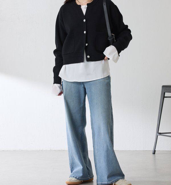  「スキッパースウェットライクカーディガン」|ニット・セーター|