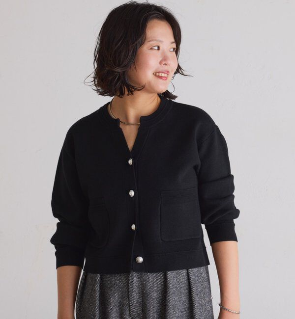  「スキッパースウェットライクカーディガン」|ニット・セーター|