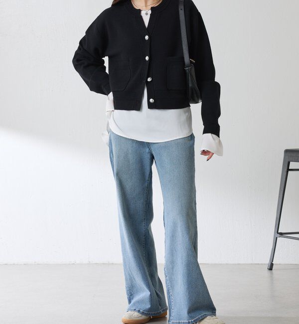  「スキッパースウェットライクカーディガン」|ニット・セーター|
