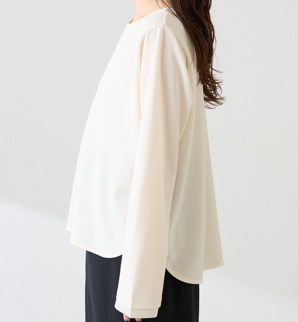  「袖シアー切替ジョーゼットロンT」|Tシャツ・カットソー|