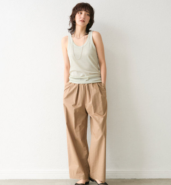  「【コーデのポイントに】ラメリブタンクトップ」|キャミソール|