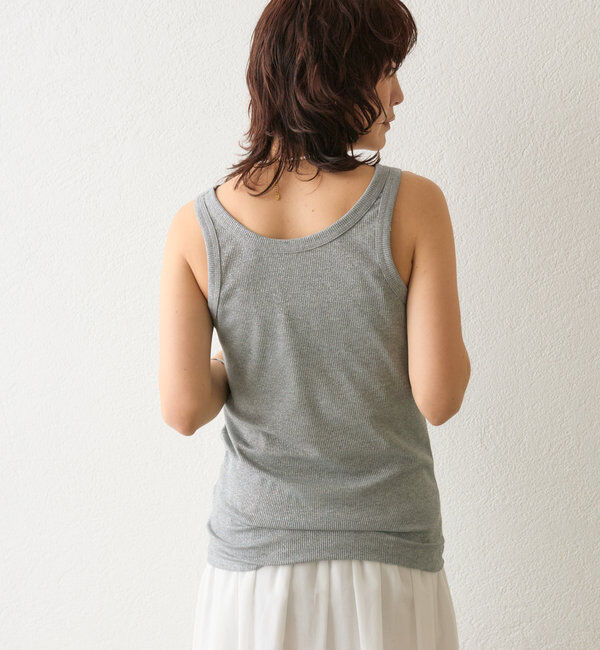  「【コーデのポイントに】ラメリブタンクトップ」|キャミソール|