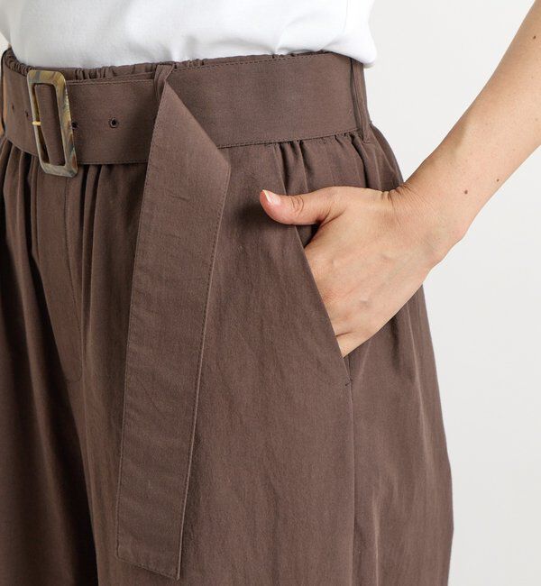  「【こなれ感抜群】ベルテッドワイドパンツ」|チノ|