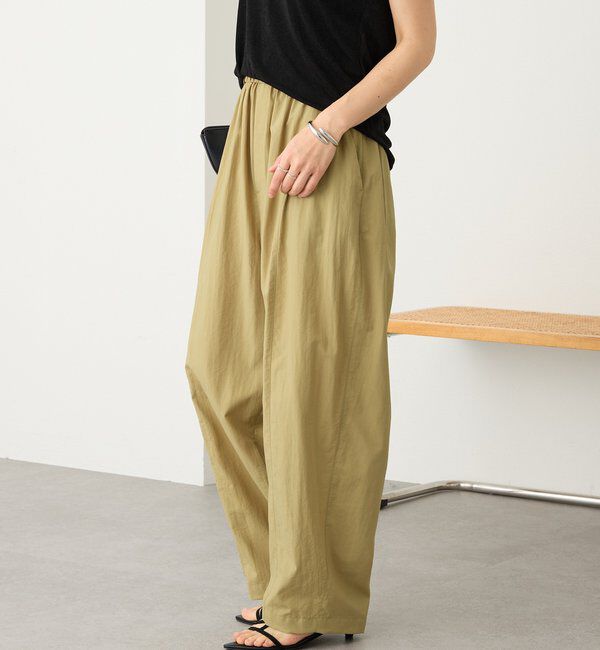  「予約【接触冷感/撥水/花粉ガード】ギャザーバレルパンツ」|チノ|