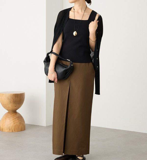  「予約【抜け感】麻混シアーリブカーディガン」|カーディガン|