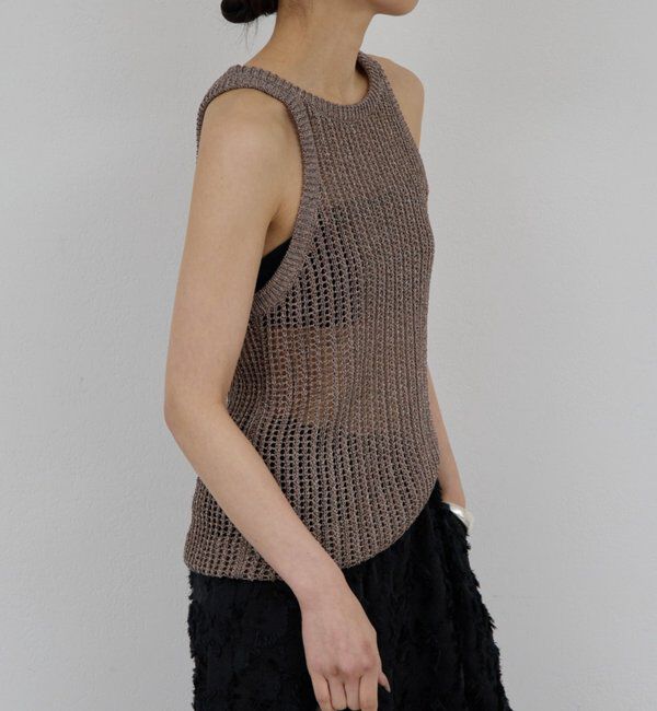  「【手洗い可】メッシュラメアメスリニット」|ニット・セーター|