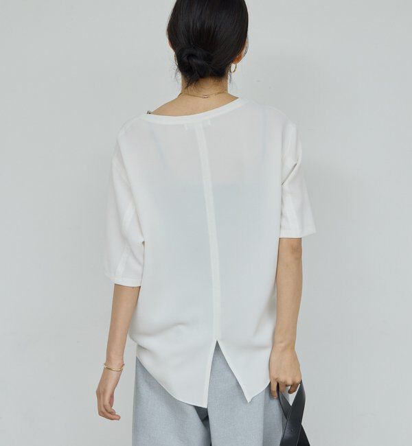  「バックスリットハーフスリーブブラウス」|シャツ・ブラウス|