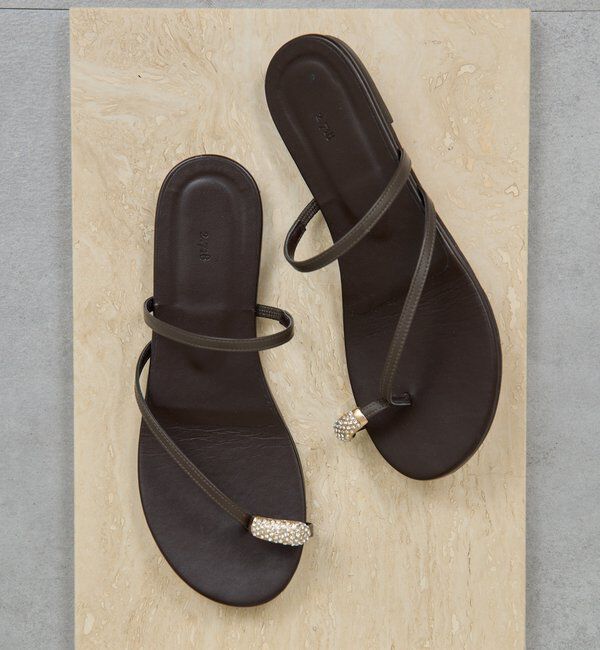  「【2.718】ビジュートングサンダル」|その他|ダークブラウン