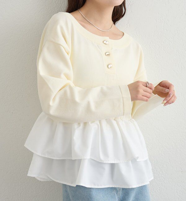  「ペプラムヘンリーニット」|ニット・セーター|