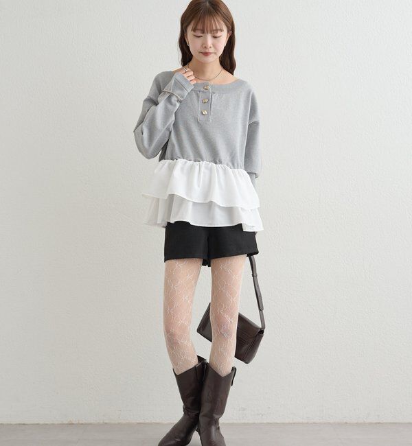  「ペプラムヘンリーニット」|ニット・セーター|