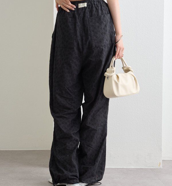  「コットン刺繍ドロストパンツ」|チノ|