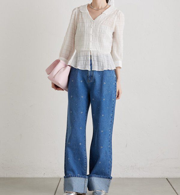  「ラインストーンデニム」|デニム|