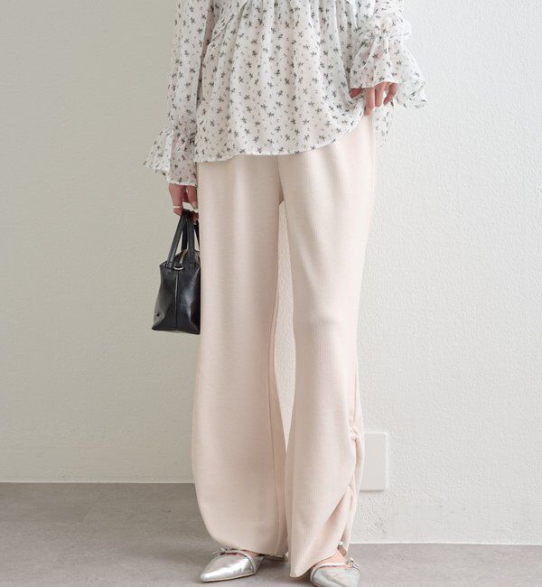  「裾ギャザーリブパンツ」|チノ|