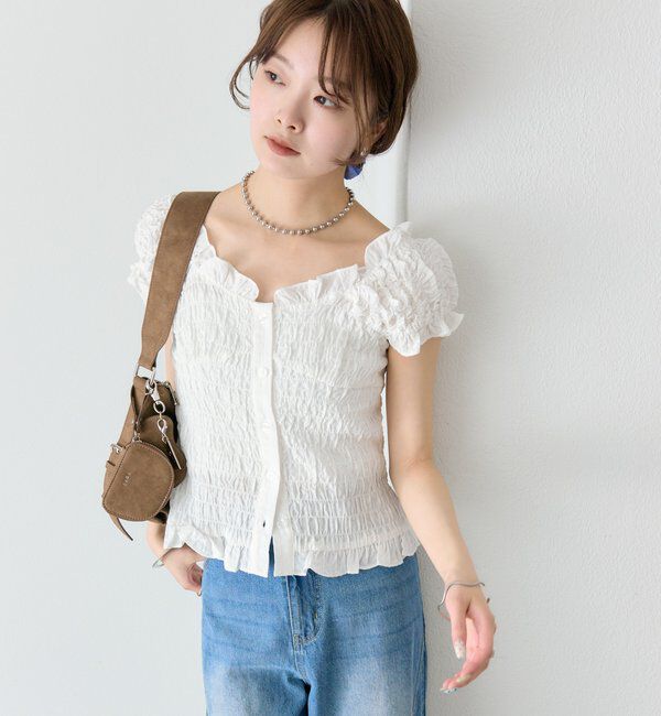  「シャーリングフレンチブラウス」|シャツ・ブラウス|