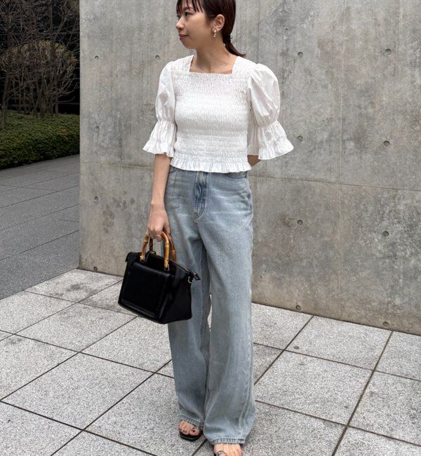  「【PUFRILL/パフリル】シャーリングブラウス」|シャツ・ブラウス|