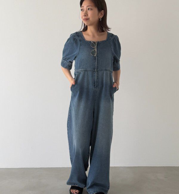  「【PUFRILL/パフリル】デニムパフオールインワン」|ワンピース|