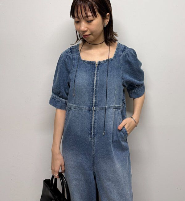  「【PUFRILL/パフリル】デニムパフオールインワン」|ワンピース|