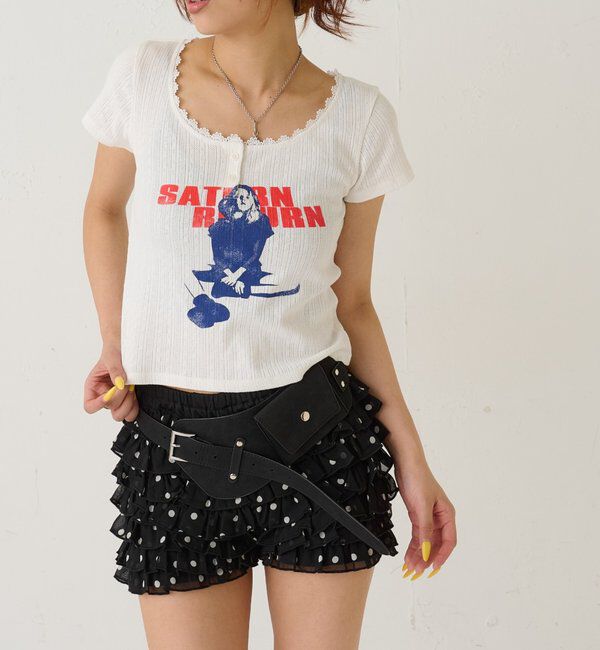  「シャーロットパターンメッシュS/Sトップス」|Tシャツ・カットソー|オフホワイト