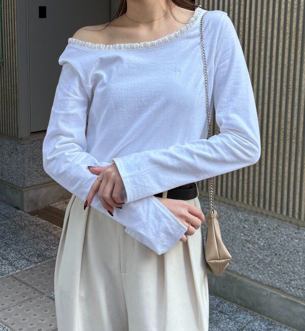  「〈C.L〉フリル襟ボートネックTシャツ」|Tシャツ・カットソー|