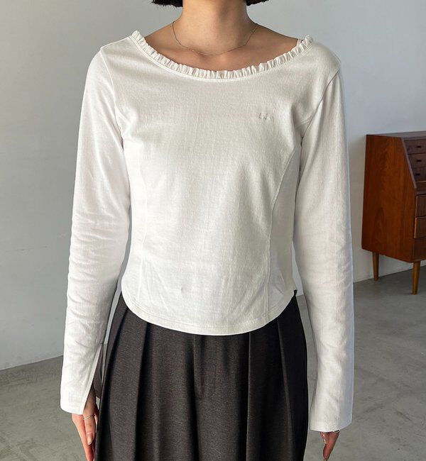  「〈C.L〉フリル襟ボートネックTシャツ」|Tシャツ・カットソー|