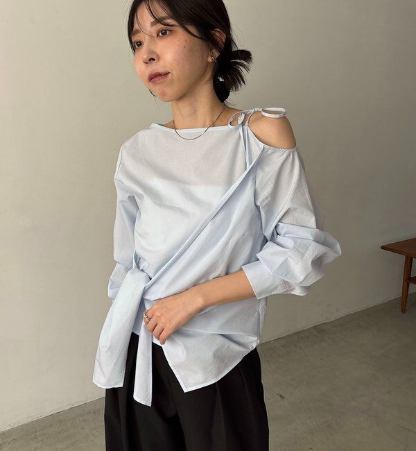  「アシメリボンブラウス」|シャツ・ブラウス|