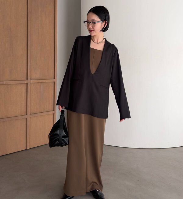  「【tani企画】UネックIラインワンピース」|ワンピース|