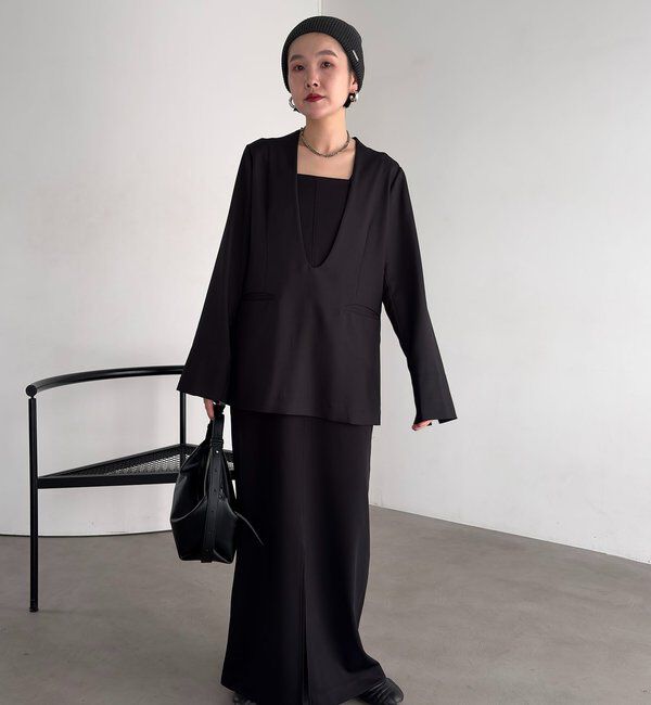  「【tani企画】UネックIラインワンピース」|ワンピース|