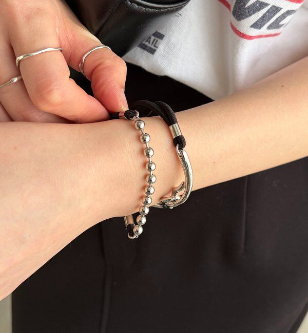  「〈GOLDY/ゴールディ〉2SETメタルパーツゴムブレス」|リング|